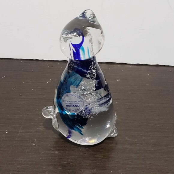 NEW Murano Art Glass Cat Made in Italy 5"H - Picture 1 of 10